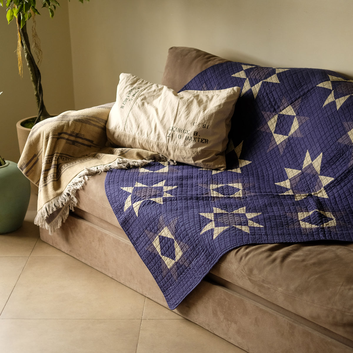 BasShu Patchwork Quilt - Blue