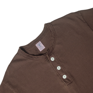 Velva Sheen Henley Tee - Dark Brown