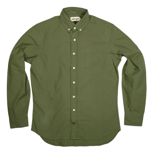 Taylor Stitch 'Jack' Oxford L/S Shirt - Army - Sunset Dry Goods