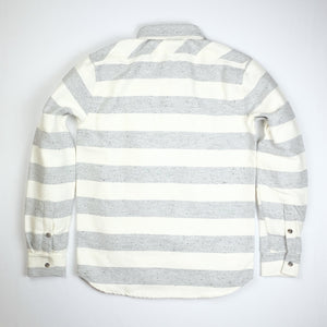 Aloha Sunday 'Fasi' Cotton L/S Popover Shirt - Grey/Natural - Sunset Dry Goods