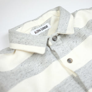 Aloha Sunday 'Fasi' Cotton L/S Popover Shirt - Grey/Natural - Sunset Dry Goods