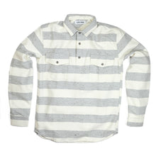 Aloha Sunday 'Fasi' Cotton L/S Popover Shirt - Grey/Natural - Sunset Dry Goods