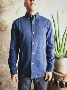 Best Made Co. Standard Cotton L/S Shirt - Indigo Stripe - Sunset Dry Goods