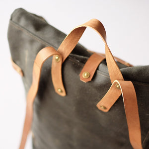 Fieldwork Co. 'Hudson Bay' Waxed Canvas Backpack - Forest Green - Sunset Dry Goods