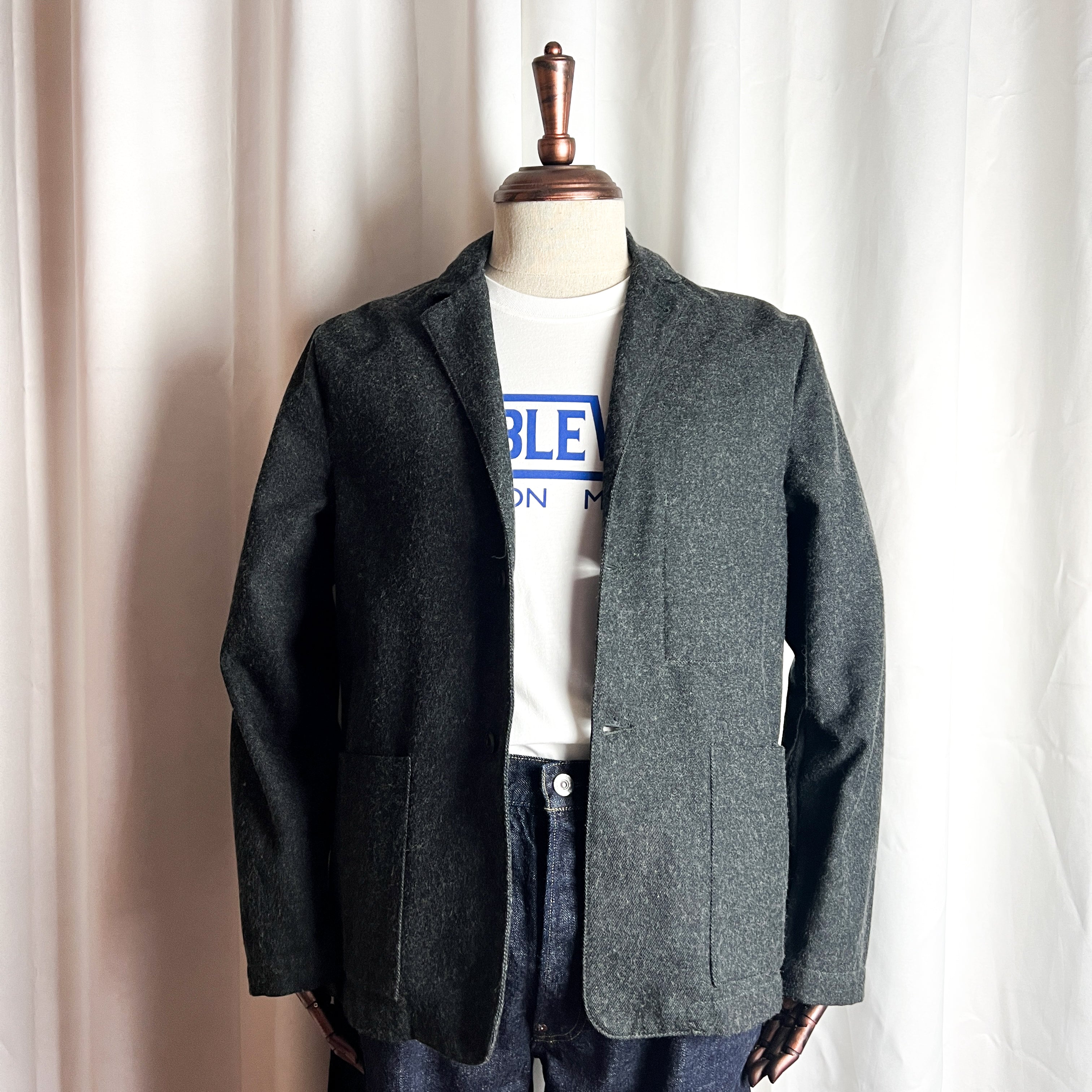 Knickerbocker 'Two Button Sack' Jacket Wool - Charcoal