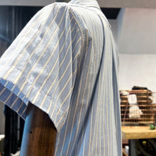 Pherrow's '21S-PBDS2' Short Sleeves Cotton Stripe Oxford Shirt- Sax/ White Stripes