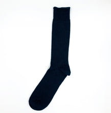 Rototo 'Linen Cotton Ribbed' Socks - Navy