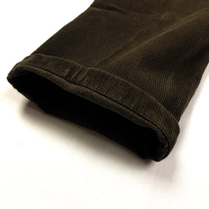 Knickerbocker 'Flat Front Tapered' Trousers Corduroy - Dark Hazel (Regular Cut)