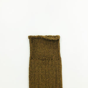 Rototo 'Linen Cotton Ribbed' Socks - Olive