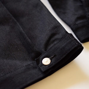 Mihane Co. 'Treadles' 14oz. Black x Blue Non-Selvedge Type 2 Denim Jacket - Sunset Dry Goods