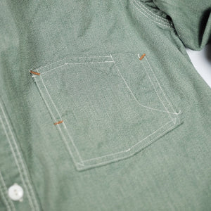 TCB Jeans 'Catlight' Covert Chambray L/S Work Shirt - Green - Sunset Dry Goods