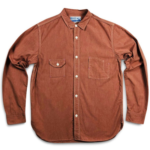 TCB Jeans 'Catlight' Chambray L/S Work Shirt - Red - Sunset Dry Goods & Men’s Supply PH